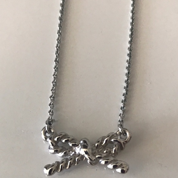 kate spade Jewelry - KATE SPADE♠️ “Sailor Knot” Silver Bow Necklace 12”